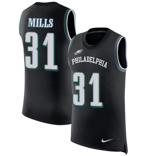 Men's Nike Philadelphia Eagles #31 Jalen Mills Black Rush Player Name & Number Tank Top NFL Jersey
