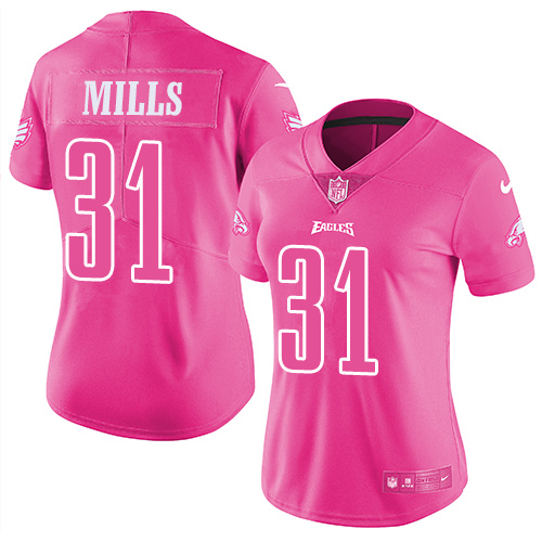 Women's Nike Philadelphia Eagles #31 Jalen Mills Limited Pink Rush Fashion NFL Jersey