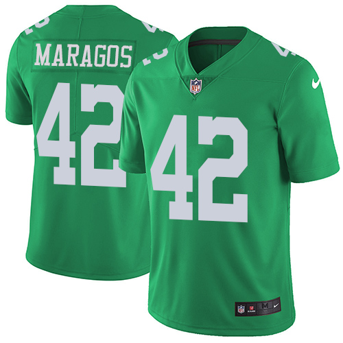 Men's Nike Philadelphia Eagles #42 Chris Maragos Limited Green Rush Vapor Untouchable NFL Jersey
