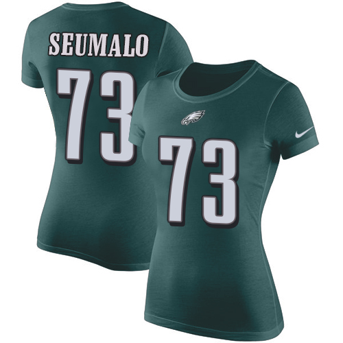 NFL Women's Nike Philadelphia Eagles #73 Isaac Seumalo Green Rush Pride Name & Number T-Shirt