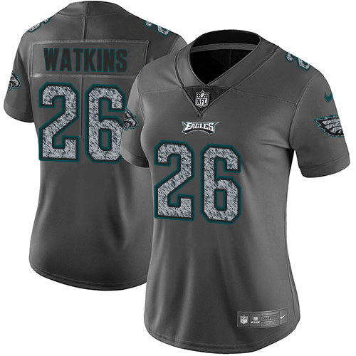 Women's Nike Philadelphia Eagles #26 Jaylen Watkins Gray Static Vapor Untouchable Limited NFL Jersey