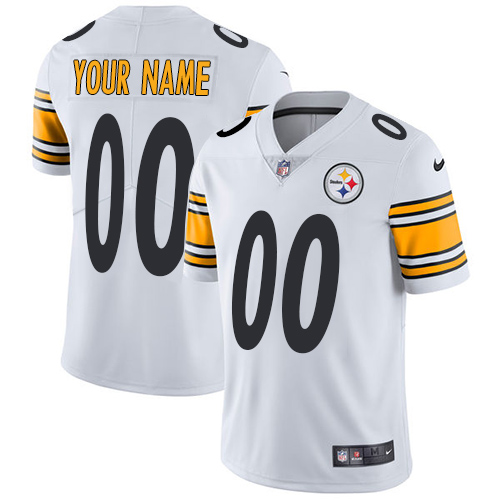 Men's Nike Pittsburgh Steelers Customized White Vapor Untouchable Custom Limited NFL Jersey