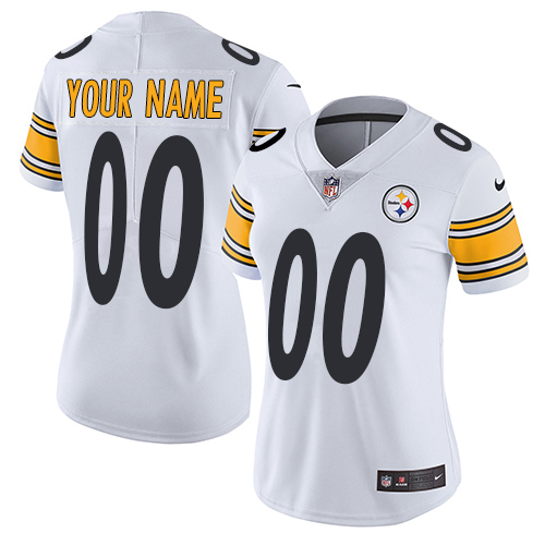 Women's Nike Pittsburgh Steelers Customized White Vapor Untouchable Custom Elite NFL Jersey
