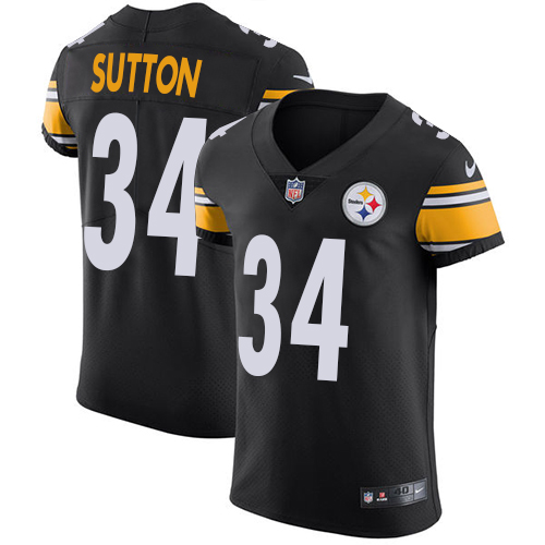 Men's Nike Pittsburgh Steelers #34 Cameron Sutton Black Team Color Vapor Untouchable Elite Player NFL Jersey