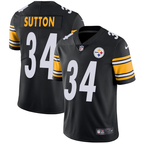 Men's Nike Pittsburgh Steelers #34 Cameron Sutton Black Team Color Vapor Untouchable Limited Player NFL Jersey