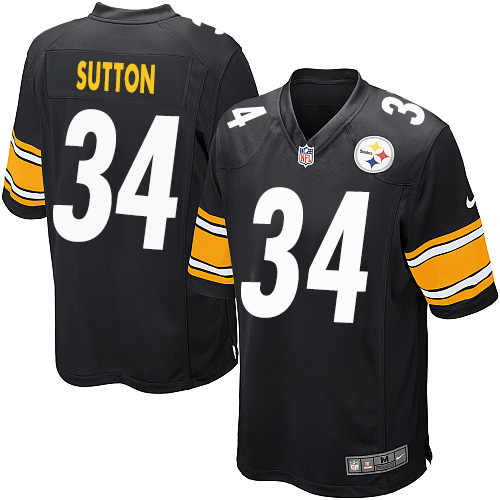Men's Nike Pittsburgh Steelers #34 Cameron Sutton Game Black Team Color NFL Jersey