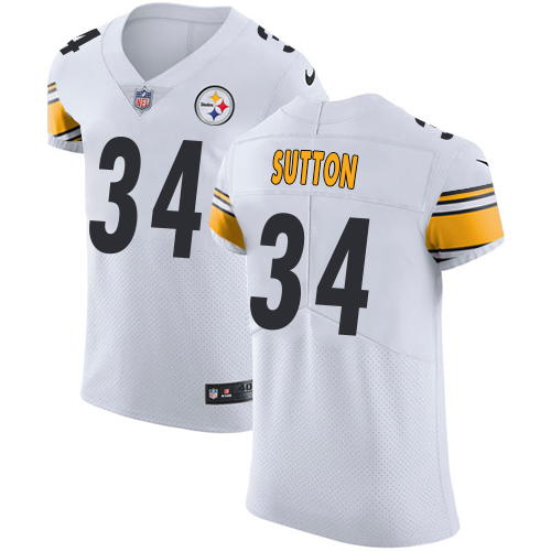 Men's Nike Pittsburgh Steelers #34 Cameron Sutton White Vapor Untouchable Elite Player NFL Jersey