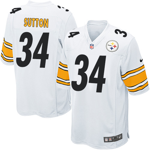 Men's Nike Pittsburgh Steelers #34 Cameron Sutton Game White NFL Jersey