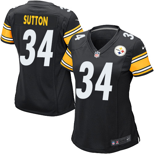 Women's Nike Pittsburgh Steelers #34 Cameron Sutton Game Black Team Color NFL Jersey