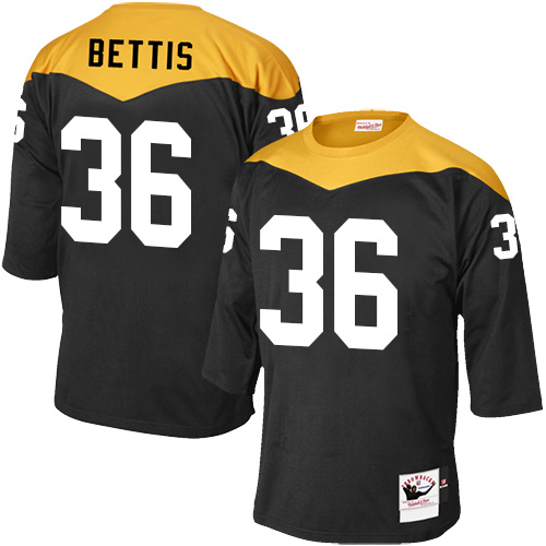 Men's Mitchell and Ness Pittsburgh Steelers #36 Jerome Bettis Elite Black 1967 Home Throwback NFL Jersey