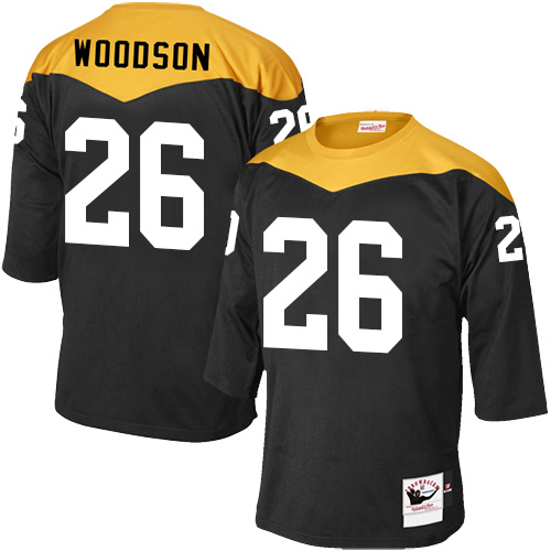 Men's Mitchell and Ness Pittsburgh Steelers #26 Rod Woodson Elite Black 1967 Home Throwback NFL Jersey