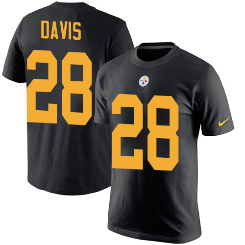 NFL Nike Pittsburgh Steelers #28 Sean Davis Black Rush Pride Name & Number T-Shirt