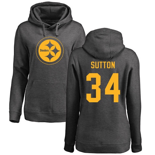 NFL Women's Nike Pittsburgh Steelers #34 Cameron Sutton Ash One Color Pullover Hoodie