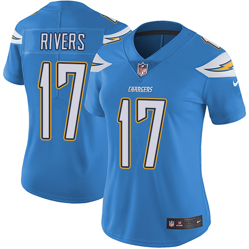 Women's Nike Los Angeles Chargers #17 Philip Rivers Electric Blue Alternate Vapor Untouchable Limited Player NFL Jersey