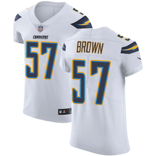 Men's Nike Los Angeles Chargers #57 Jatavis Brown Elite White NFL Jersey
