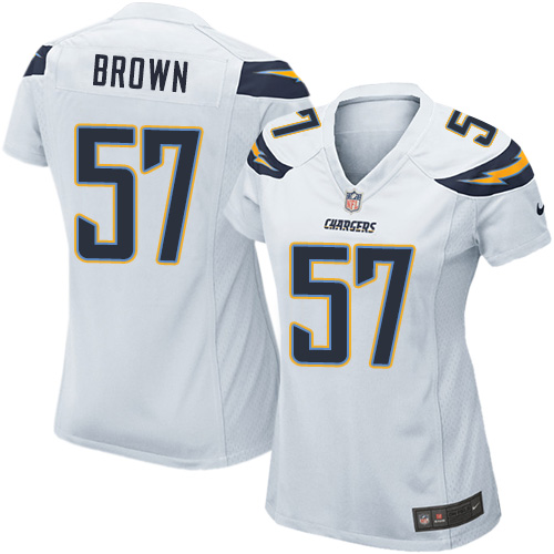Women's Nike Los Angeles Chargers #57 Jatavis Brown Game White NFL Jersey