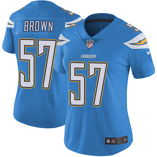 Women's Nike Los Angeles Chargers #57 Jatavis Brown Electric Blue Alternate Vapor Untouchable Limited Player NFL Jersey