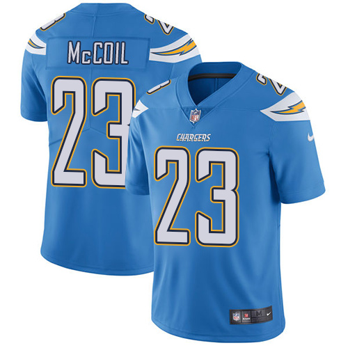 Men's Nike Los Angeles Chargers #23 Dexter McCoil Electric Blue Alternate Vapor Untouchable Limited Player NFL Jersey