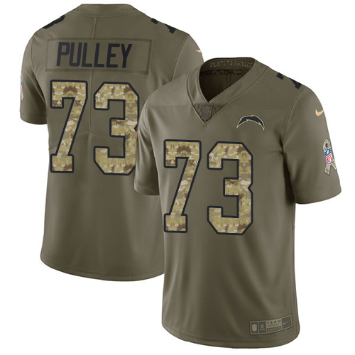 Men's Nike Los Angeles Chargers #73 Spencer Pulley Limited Olive/Camo 2017 Salute to Service NFL Jersey