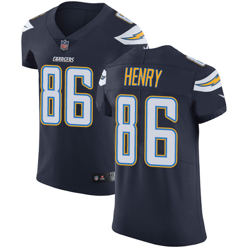 Men's Nike Los Angeles Chargers #86 Hunter Henry Elite Navy Blue Team Color NFL Jersey