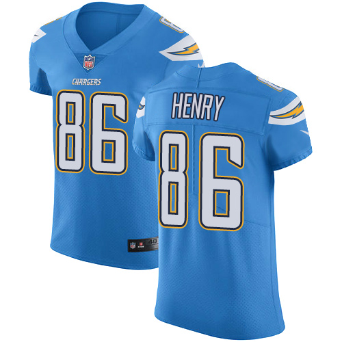 Men's Nike Los Angeles Chargers #86 Hunter Henry Elite Electric Blue Alternate NFL Jersey