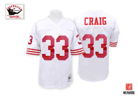 Mitchell and Ness San Francisco 49ers #33 Roger Craig Authentic White Throwback NFL Jersey