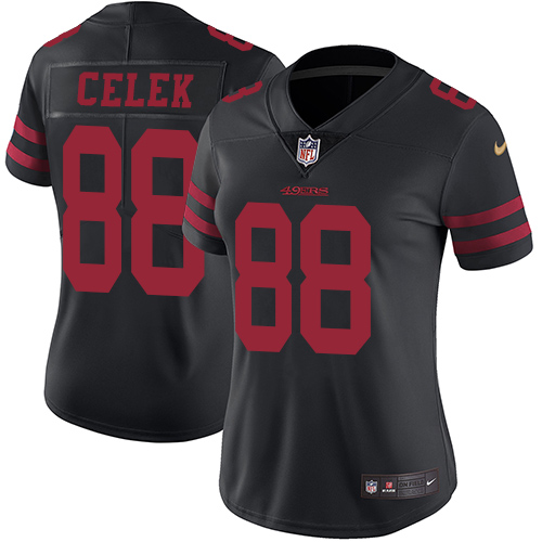 Women's Nike San Francisco 49ers #88 Garrett Celek Black Vapor Untouchable Elite Player NFL Jersey