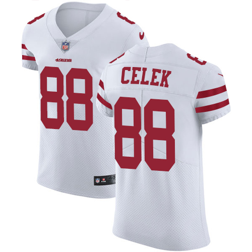 Men's Nike San Francisco 49ers #88 Garrett Celek White Vapor Untouchable Elite Player NFL Jersey