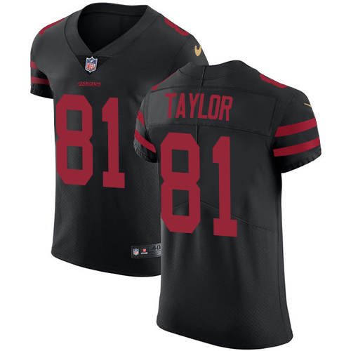 Men's Nike San Francisco 49ers #81 Trent Taylor Black Alternate Vapor Untouchable Elite Player NFL Jersey