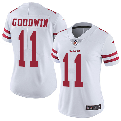 Women's Nike San Francisco 49ers #11 Marquise Goodwin White Vapor Untouchable Limited Player NFL Jersey