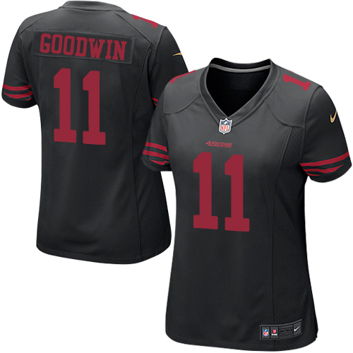 Women's Nike San Francisco 49ers #11 Marquise Goodwin Game Black NFL Jersey