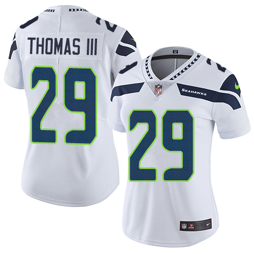 Women's Nike Seattle Seahawks #29 Earl Thomas III White Vapor Untouchable Elite Player NFL Jersey