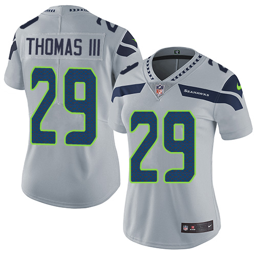 Women's Nike Seattle Seahawks #29 Earl Thomas III Grey Alternate Vapor Untouchable Elite Player NFL Jersey