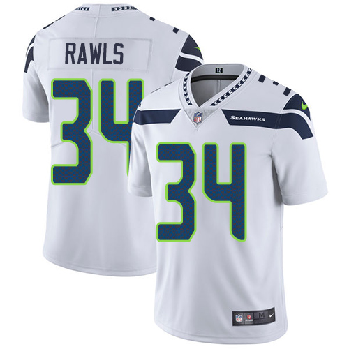 Men's Nike Seattle Seahawks #34 Thomas Rawls White Vapor Untouchable Limited Player NFL Jersey