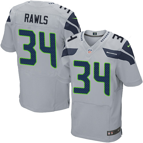 Men's Nike Seattle Seahawks #34 Thomas Rawls Elite Grey Alternate NFL Jersey
