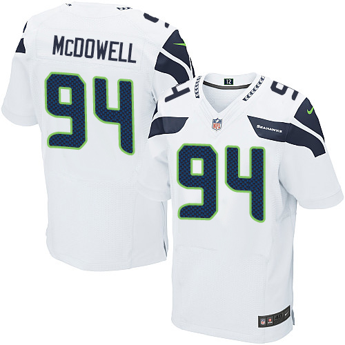 Men's Nike Seattle Seahawks #94 Malik McDowell Elite White NFL Jersey