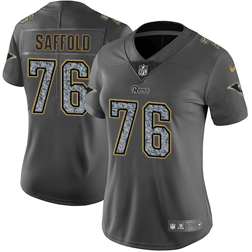 Women's Nike Los Angeles Rams #76 Rodger Saffold Gray Static Vapor Untouchable Limited NFL Jersey