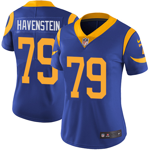 Women's Nike Los Angeles Rams #79 Rob Havenstein Royal Blue Alternate Vapor Untouchable Limited Player NFL Jersey