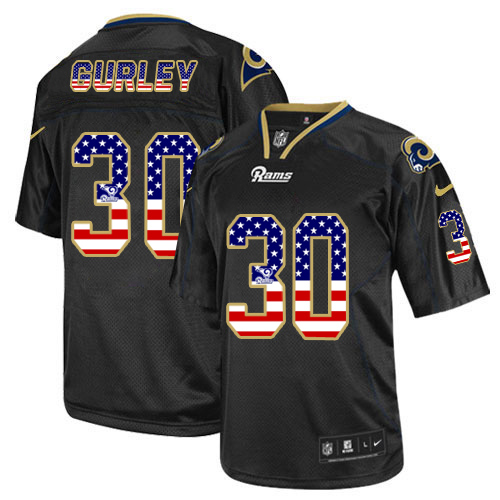 Men's Nike Los Angeles Rams #30 Todd Gurley Limited Black USA Flag Fashion NFL Jersey