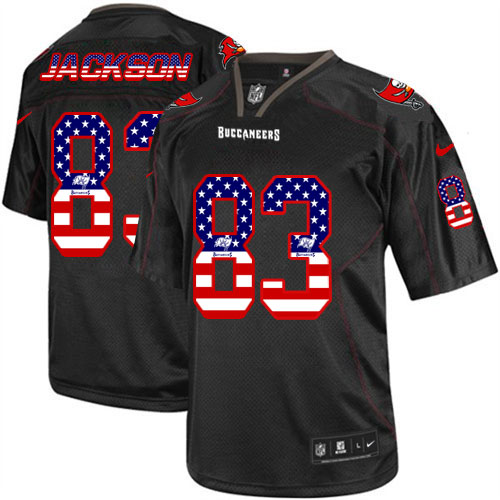 Men's Nike Tampa Bay Buccaneers #83 Vincent Jackson Elite Black USA Flag Fashion NFL Jersey