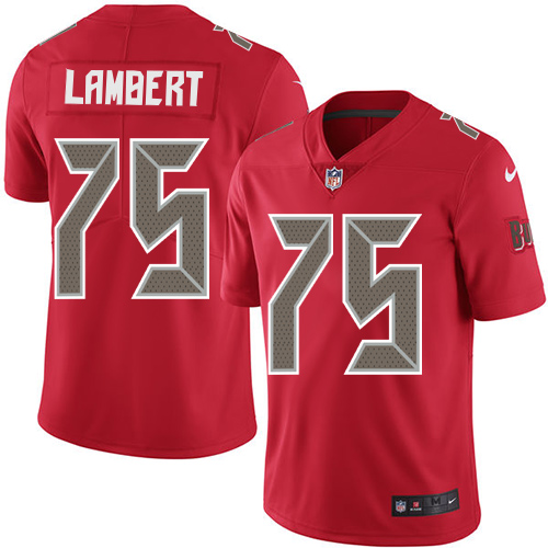 Men's Nike Tampa Bay Buccaneers #75 Davonte Lambert Limited Red Rush Vapor Untouchable NFL Jersey