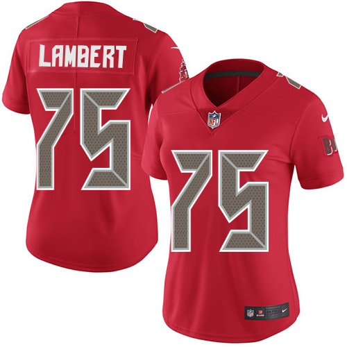 Women's Nike Tampa Bay Buccaneers #75 Davonte Lambert Limited Red Rush Vapor Untouchable NFL Jersey