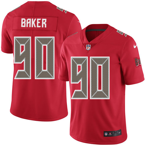 Men's Nike Tampa Bay Buccaneers #90 Chris Baker Elite Red Rush Vapor Untouchable NFL Jersey