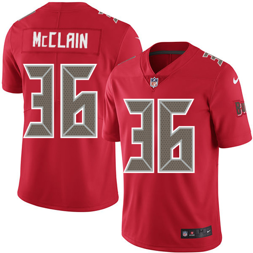 Youth Nike Tampa Bay Buccaneers #36 Robert McClain Limited Red Rush Vapor Untouchable NFL Jersey