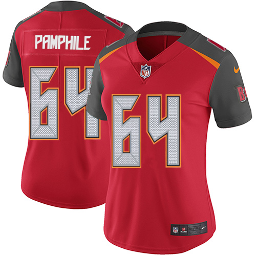 Women's Nike Tampa Bay Buccaneers #64 Kevin Pamphile Red Team Color Vapor Untouchable Elite Player NFL Jersey