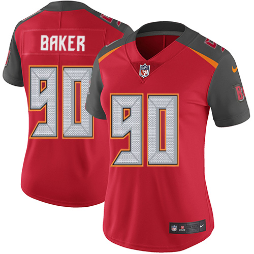 Women's Nike Tampa Bay Buccaneers #90 Chris Baker Red Team Color Vapor Untouchable Elite Player NFL Jersey