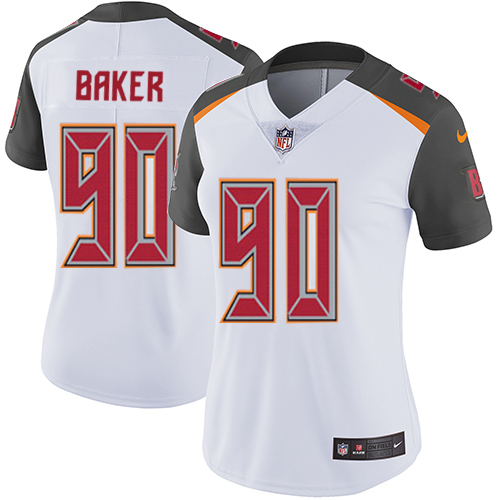 Women's Nike Tampa Bay Buccaneers #90 Chris Baker White Vapor Untouchable Elite Player NFL Jersey