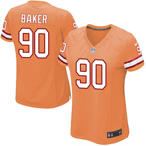 Women's Nike Tampa Bay Buccaneers #90 Chris Baker Game Orange Glaze Alternate NFL Jersey