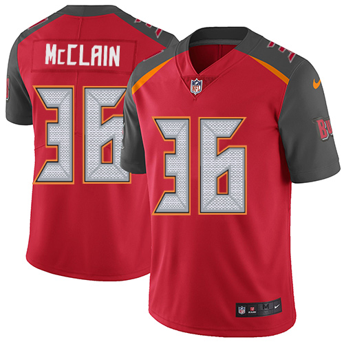 Youth Nike Tampa Bay Buccaneers #36 Robert McClain Red Team Color Vapor Untouchable Elite Player NFL Jersey