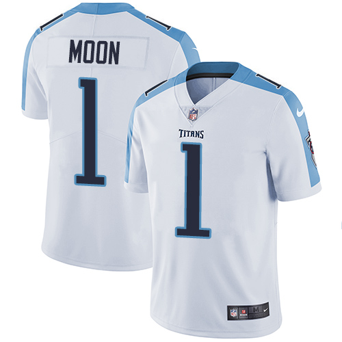 Men's Nike Tennessee Titans #1 Warren Moon White Vapor Untouchable Limited Player NFL Jersey